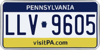 PA license plate LLV9605