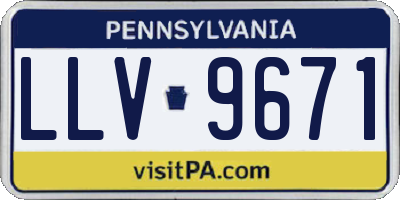 PA license plate LLV9671