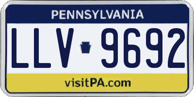 PA license plate LLV9692