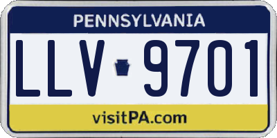 PA license plate LLV9701