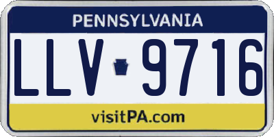 PA license plate LLV9716
