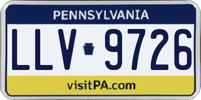 PA license plate LLV9726