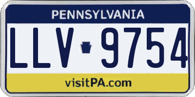 PA license plate LLV9754