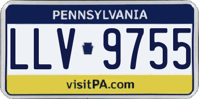 PA license plate LLV9755