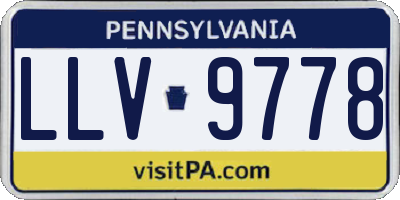 PA license plate LLV9778