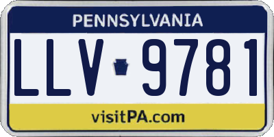 PA license plate LLV9781