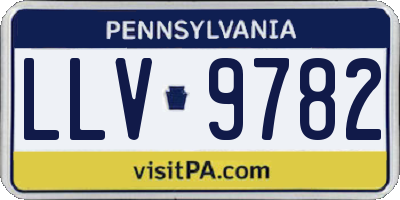 PA license plate LLV9782