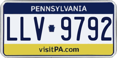PA license plate LLV9792