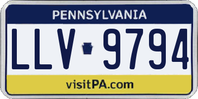 PA license plate LLV9794