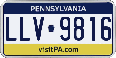 PA license plate LLV9816