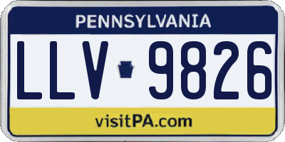 PA license plate LLV9826