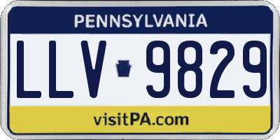 PA license plate LLV9829