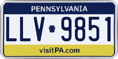 PA license plate LLV9851