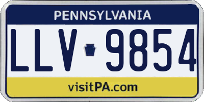 PA license plate LLV9854