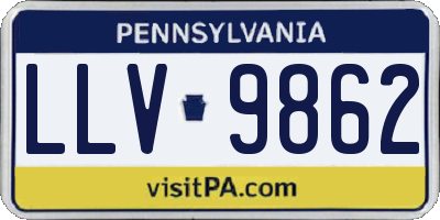 PA license plate LLV9862