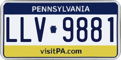 PA license plate LLV9881