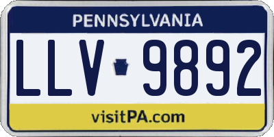 PA license plate LLV9892