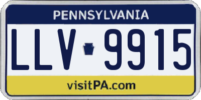 PA license plate LLV9915