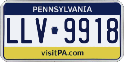 PA license plate LLV9918