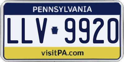 PA license plate LLV9920