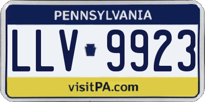PA license plate LLV9923