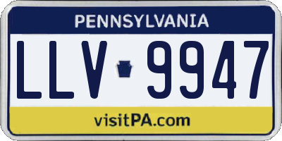 PA license plate LLV9947