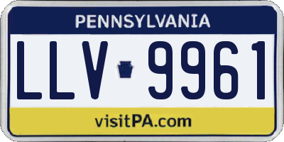 PA license plate LLV9961