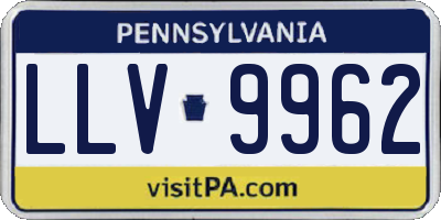 PA license plate LLV9962