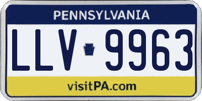 PA license plate LLV9963