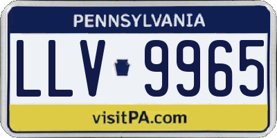 PA license plate LLV9965