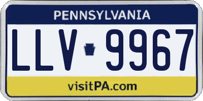 PA license plate LLV9967