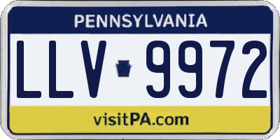 PA license plate LLV9972