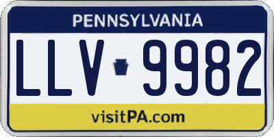PA license plate LLV9982