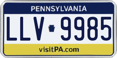 PA license plate LLV9985