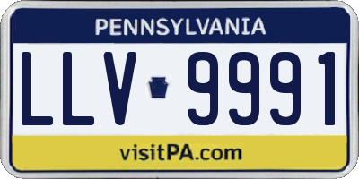 PA license plate LLV9991