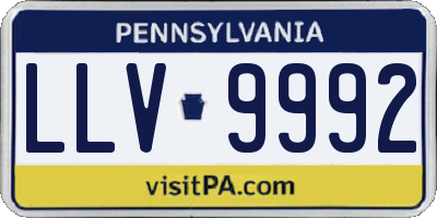 PA license plate LLV9992