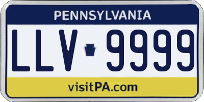 PA license plate LLV9999