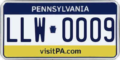 PA license plate LLW0009