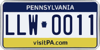 PA license plate LLW0011