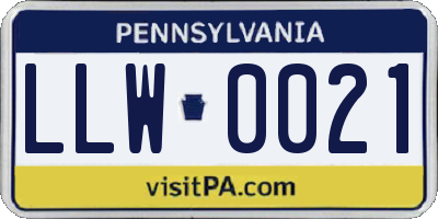 PA license plate LLW0021
