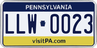 PA license plate LLW0023