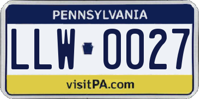 PA license plate LLW0027