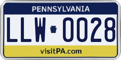 PA license plate LLW0028