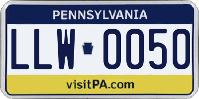 PA license plate LLW0050