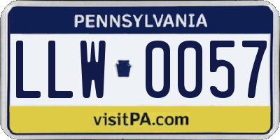 PA license plate LLW0057