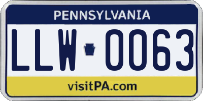 PA license plate LLW0063