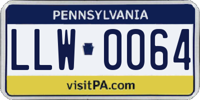 PA license plate LLW0064