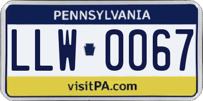 PA license plate LLW0067