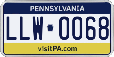 PA license plate LLW0068