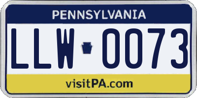 PA license plate LLW0073